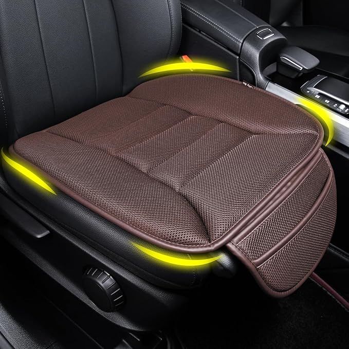 Lofty Aim Car Seat Cushion for Driving, Memory Foam Driver Seat Cushion | Car Seat Cushion for Long Driving, Automotive Seat Cushion for Pain Relief, Car Seat Pillow Fits Vehicles, Office, 4D Brown by LoftyAim
