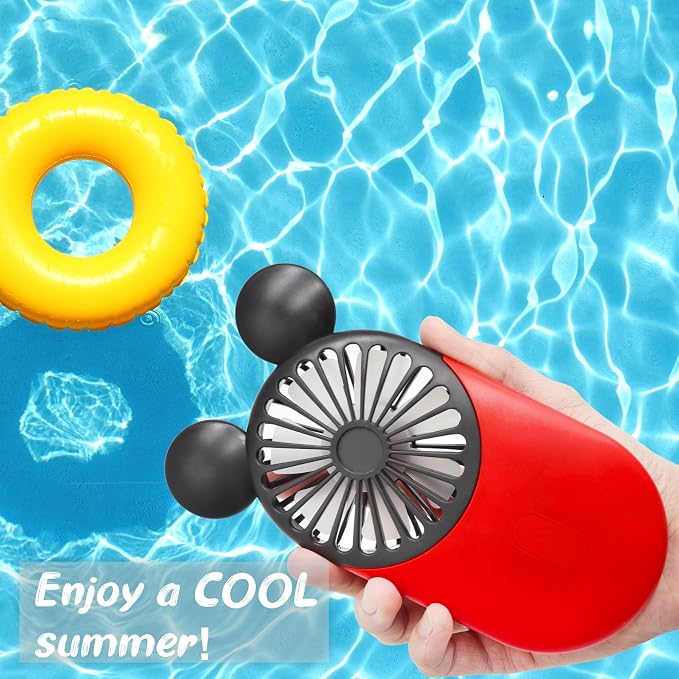 Cute Handheld Mini USB Fan, Rechargeable Portable Fan, 3 Adjustable Speeds and Wearable Accessories, Pocket Size for Indoor Or Outdoor Activities (Red) | 3-Speed Strong Airflow Rechargeable Lightweight USB Fan for Travel/Concerts/Cruise/Theme Parks/Spo... - Image 5