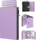 Small Wallet for Women: Slim Pop-Up Card Holder with RFID Blocking, ID Window and Cash Slot for Small Bags, Lavender Purple by Unknown