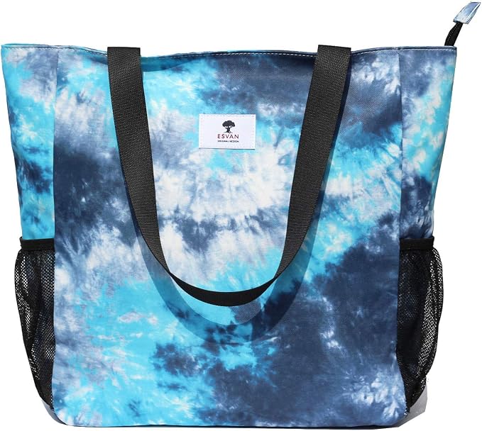 ESVAN Original Floral Water Resistant Large Tote Bag Shoulder Bag for Gym Beach Travel Daily Bags Upgraded - Image 3