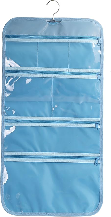 Foldable Clear Hanging Travel Toiletry Bag Cosmetic Organiser Storage - Image 4