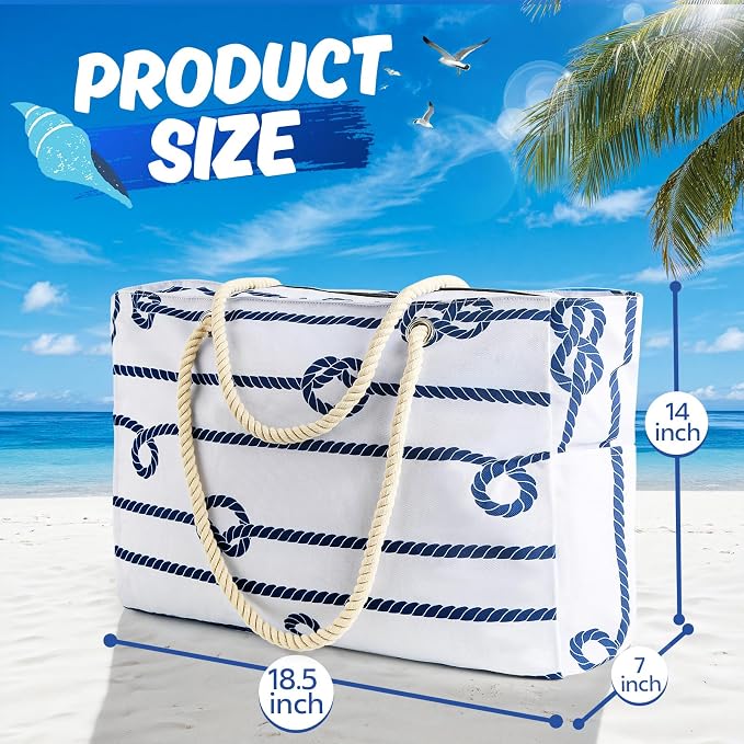 SRISE Large Beach Bag for Women & Men, Beach Bags Waterproof Sandproof, Travel Tote Bag, Swim Pool Bag for Family Outdoor - Image 4
