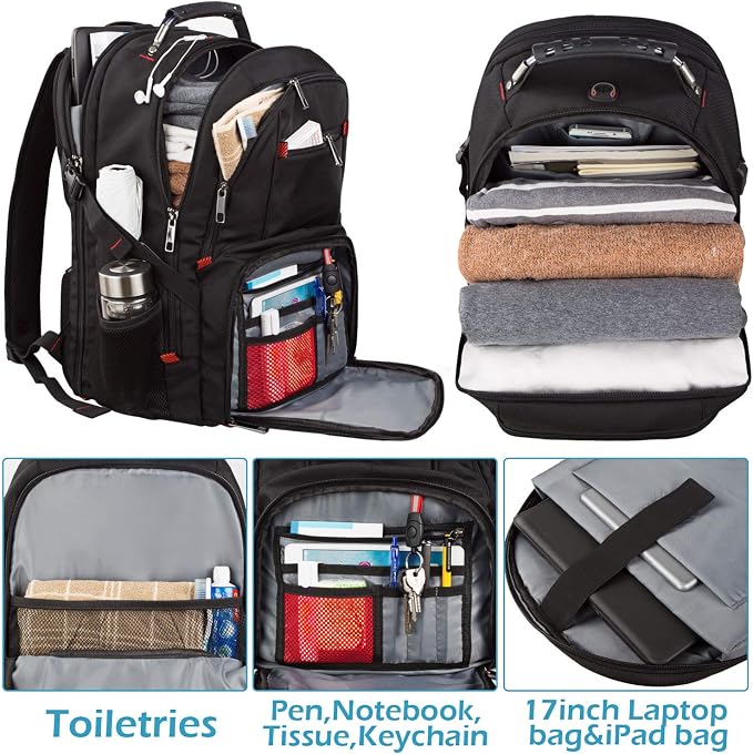 Jiefeike Travel Laptop Backpack,Extra Large Capacity TSA Friendly Anti Theft Backpacks Water-Resistant Men Business College Computer Bookbag Fits 17 Inch Laptop&Notebook - Image 3