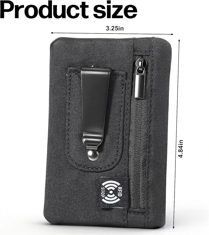 RFID Blocking Clip Stash Pocket, Ultra Thin Anti-Theft Travel Pouch, Compact Hidden Travel Belt Wallet for Cards & Cash Pickpocket Hidden Clips Stash Credit Card Holder for Everyday Carry Traveling - Image 2