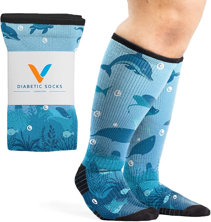 Viasox Compression Socks for Women and Men, Knee High Socks 12-15 mmhg Circulation Support for Flight, Travel, Daily by Viasox