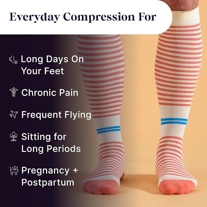 Premium Cotton Knee High Socks - 15-20mmHg Graduated Compression Socks - Soft & Breathable, Unisex - Image 5