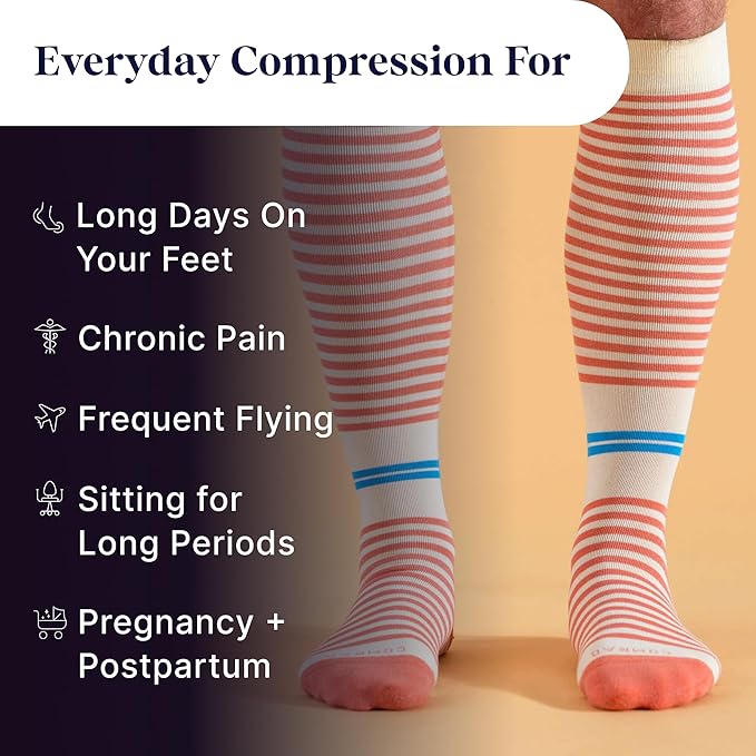 Premium Cotton Knee High Socks - 15-20mmHg Graduated Compression Socks - Soft & Breathable, Unisex - Image 5