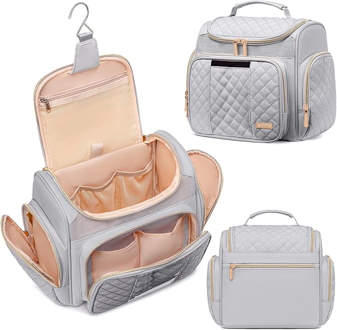 Tealari Large Toiletry Bag for Women Men,Bathroom Bag,Water Resistant Shower Bag,Makeup Bag,Portable Shower Caddy for College Dorm,Hanging Travel Toiletry Bag with Transparent Waterproof Phone Pocket by Tealari