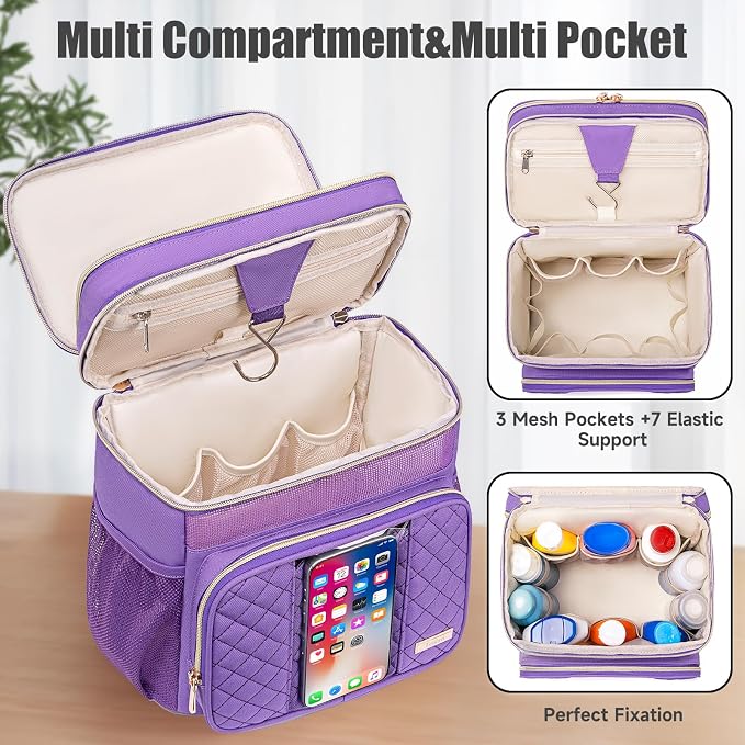 Tealari Large Toiletry Bag for Women Men,Bathroom Bag,Water Resistant Shower Bag,Makeup Bag,Portable Shower Caddy for College Dorm,Hanging Travel Toiletry Bag with Transparent Waterproof Phone Pocket - Image 5