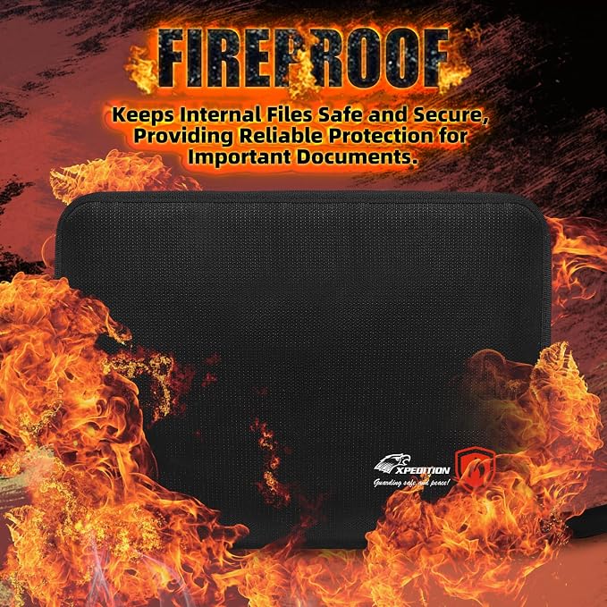 Fireproof Accordion File Organizer,Important Document Organizer,end of Life Planner Organizer Binder，Expanding Portable fire Proof Document Bag，Waterproof Folio Holder File folders for A4 Paper - Image 3