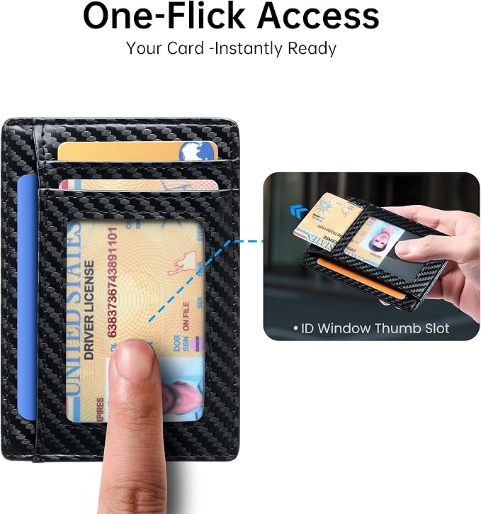 Chelmon Slim Wallet for Men, Minimalist Front Pocket RFID Blocking Credit Card Holder - Image 5