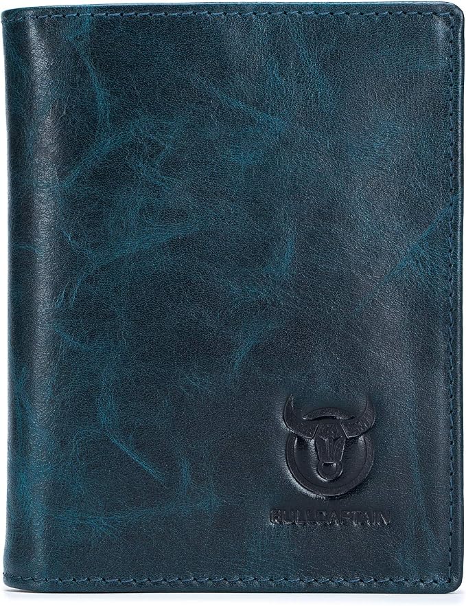 BULLCAPTAIN Large Capacity Genuine Leather Wallet for Men QB-027 | Bifold Wallet,RFID Blocking,Credit Card Holder,15 Card Slots,Special Expandable Design,gift choice by Bullcaptain