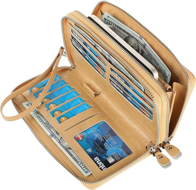 Small Compact Women Wallet RFID Blocking Genuine Leather Bifold Purse with ID Windows - Image 2