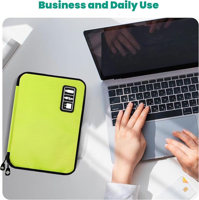 Cord Organizer Travel, Electronics Organizer Tech Pouch - Portable Cable Organizer Bag for Cords, Charger, Phone, SD Card, Power Bank for Travel & Daily Use -Green Green - Image 6