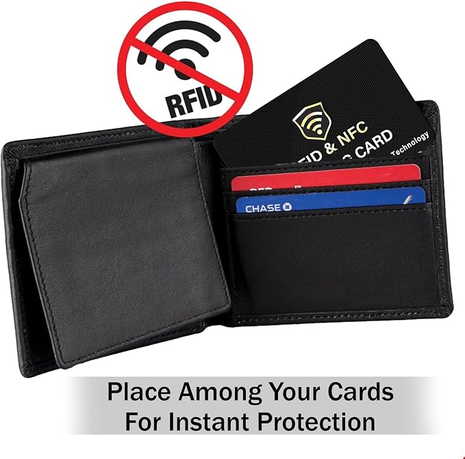SaiTech IT 4 Pack RFID Blocking Card for Credit Debit ID Card, Black | Slim Anti-Theft Contactless NFC RFID Blocker Protector, Easily Fit into Wallet and Purse, for Men & Women - Image 9