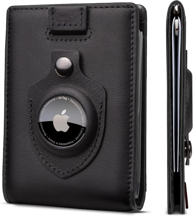SERMAN BRANDS RFID Blocking Slim Bifold Genuine Leather Minimalist Front Pocket Wallets for Men with Money Clip Thin Mens by SERMANBRANDS