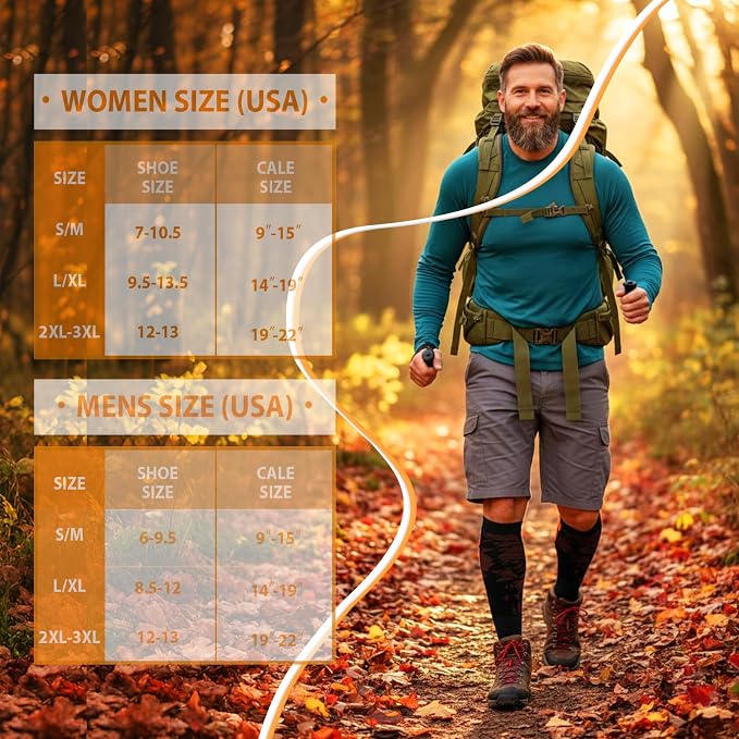 5/6 Pairs Graduated Compression Socks for Women&Men 20-30mmhg Knee High Socks Travel Hiking Running Stocking - Image 6