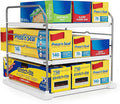 EVERIE Extendable 3-Tier Kitchen Cabinet & Pantry Organizer for Plastic Wrap, Foil & Storage Bags, Adjustable Heavy Duty Shelf Rack for Wrap Boxes, Jars & Snack Boxes (11–16.7 in Wide), Pack of 2 by EVERIE