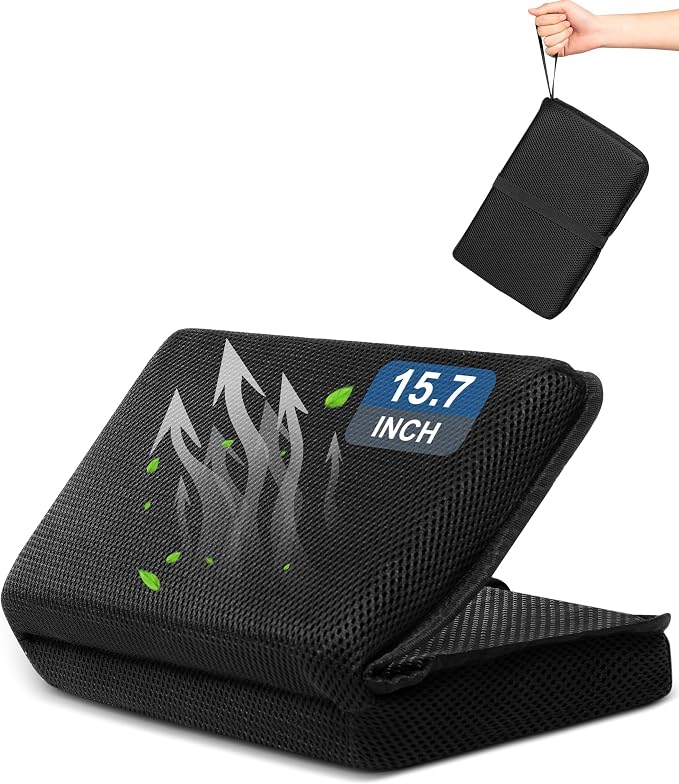 FASTMOMENT Portable Airplane Seat Cushion Foldable Seat Cushion for Travel | Thickened Cushion, Carrying Handle, Breathable Fabric, Washable Mesh Cover, Anti-Slip bottom, Lightweight for Flight Bleacher by FASTMOMENT