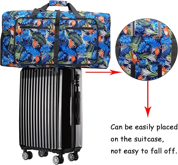 Woogwin Travel Duffel Bag Large Foldable Waterproof Overnight Bag for Beach Swim Bags Pool Sports Gym - Image 3