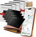 SPOTMINDERS Apple MFi Certified Wallet Tracking Card Black 4-Pack Travel Gifts for Him Works with Apple Find My Rechargeable Tracker IP68 Waterproof 0.07" Slim iPhone Item Finder for Luggage Passport by Spotminders