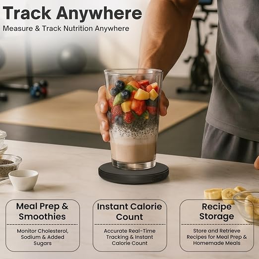 Portable Food Scale with Nutritional Calculator. Rechargeable Travel Size for Weight Loss, Nutrition, Calories, Diabetes, Meal Prep - Pocket Digital Kitchen Scales - Free GOURMETMILES App - Image 4