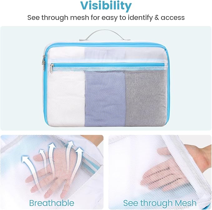 Cambond Mesh Packing Cubes for Travel Women - Lightweight Travel Bags Luggage Packing Organizer Travel Cubes for Suitcase with Handle - Image 5
