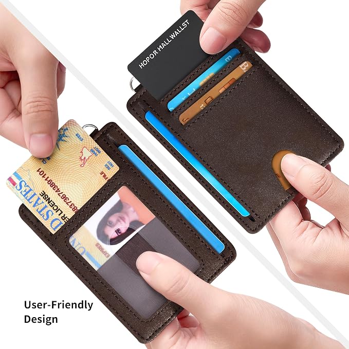 Mayski Slim Wallet, Credit Card Holder for Women, Minimalist Front Pocket RFID Blocking Card Cases, Small Wallet Women Men(CH Coffee) - Image 3