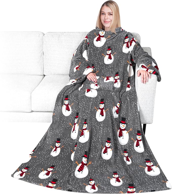 PAVILIA Wearable Blanket with Sleeves for Adult Women Men, Cozy Fleece Warm Wrap Throw with Arms, Gifts for Christmas, Wife by PAVILIA