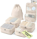 Vandel Compression Packing Cubes for Women, Set with Hanging Toiletry Bag | TSA Approved, Includes Laundry Bag, Compressible Carry On Suit Case Organizer Luggage Packing Cubes for Travel Organizer by VANDEL