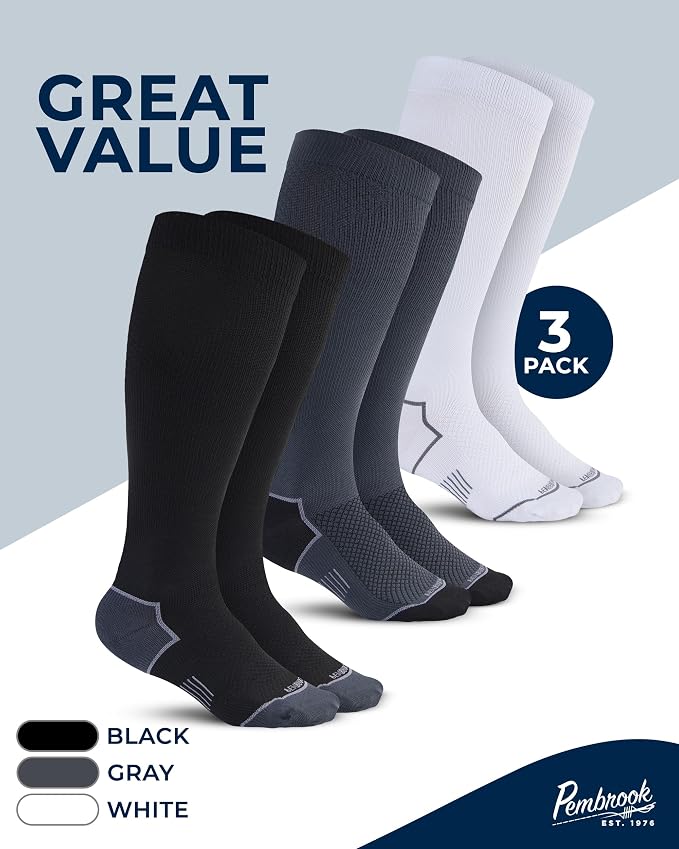 Pembrook Plus Size Compression Socks for Women Wide Calf - 3 Pairs, 20-30mmHg Extra Wide Calf Compression Socks, Up to 4XL - Image 5