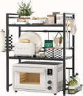 3 Tier Expandable Microwave Stand countertop,Microwave Oven Rack | microwave shelf, storage shelf for pans &appliances,with Paper Towel Holder and Baskets，55 Lbs load Per Tier,Black by NETELOfficial