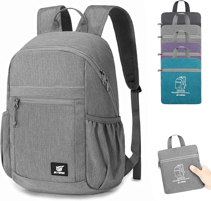 SKYSPER Anti Theft Hiking Backpack, 20L RFID Packable Travel Daypack, Lightweight Foldable Back Pack for Walking Daytrip by SKYSPER