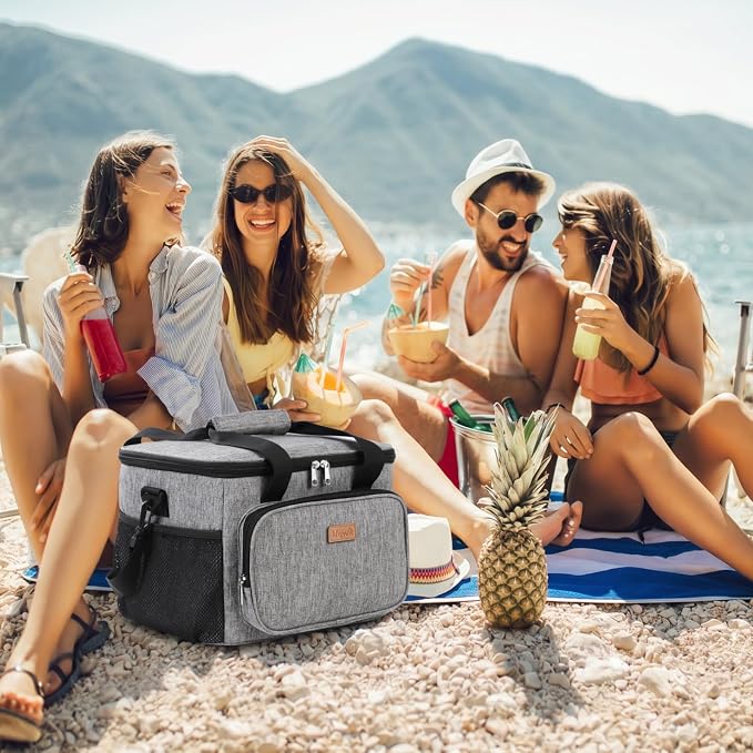 Lifewit Medium Lunch Bag Insulated Lunch Box Soft Cooler Cooling Tote for Adult Men Women, Gray 48-Can (33L) - Image 6