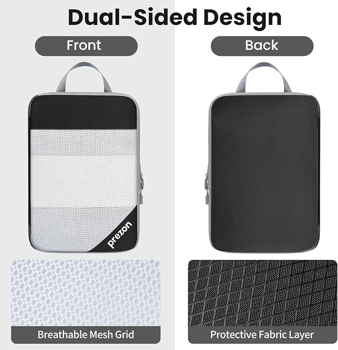 Compression Packing Cubes for Travel, Lightweight Vacation Travel Essentials, Travel Accessories for Suitcase Organizer Bags Set, Durable Luggage Organizer - Image 3