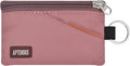 RFID Blocking Travel Wallet with Adjustable Lanyard, Small Nylon Zipper Pouch and Badge Holder for ID, Credit Cards, Cash, Keys, Commuters (Warm Mauve) by APTENSKO
