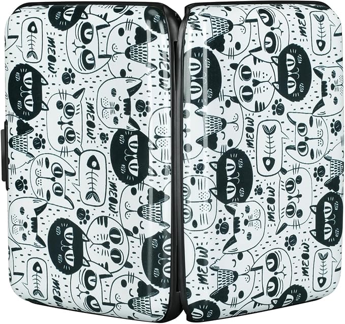 RFID Aluminum Wallet Credit Card Protector Case Holder for Men Women | Mini RFID Aluminum Wallet Credit Cards Holder Business Card Case Metal ID Case for Men Women(Monster Cats) - Image 3