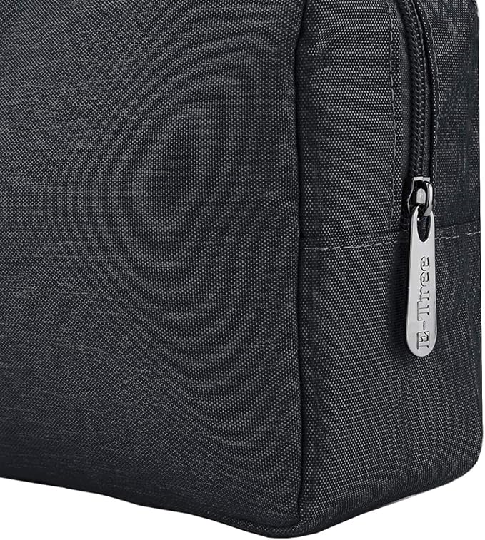 E-Tree Makeup Bag, Big Travel Make up Pouch, Zipper Large Cosmetic Brush Skin Care Case, Toiletry Bags for Traveling Women Man,Tech Electronic Organizer,Small Canvas Storage for Personal Items,Black - Image 7