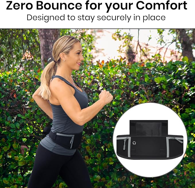 Vive Running Belt Fanny Pack for Women, Men, Kids, Adults, Jogging | Workouts- Waterproof Runners Reflective Waist Pack Bag with Phone Holder - for Fitness, Exercise, Gym, Hiking, Travel - Image 3