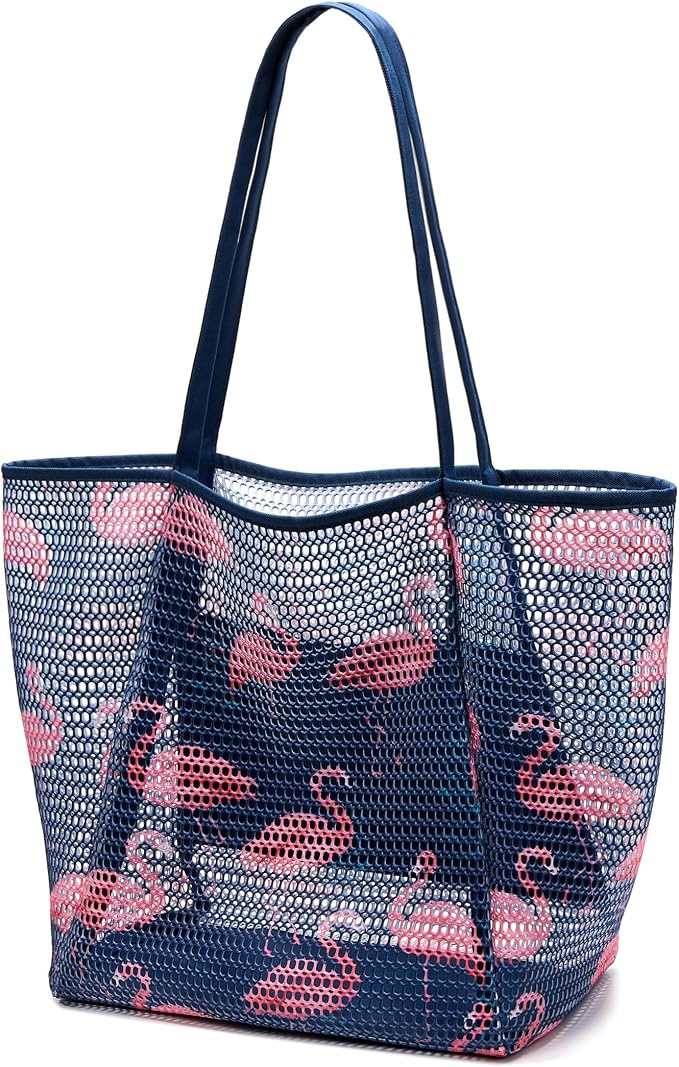 KALIDI Beach Mesh Tote Bag, Casual MAX 23L Summer Foldable Hobo Bag Women | Sandproof Widen Strap Large Shoulder Bag For Lake Pool Vacation Travel Picnic Grocery Market Shopping Carrier by KALIDI