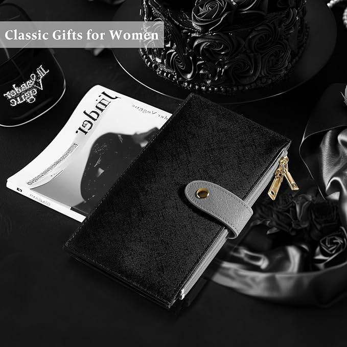 Travelambo RFID Wallet Women Bifold Multi Card Wallet Case with Zipper Pocke Credit Card Holder for Women - Image 2