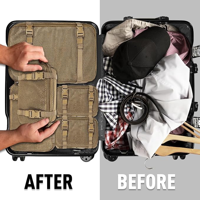 4 Set Tactical Packing Cubes ，Compressible Mesh Duffle Storage Bag,Portable Edc Molle Pouch Organizer. - Image 6