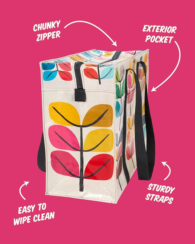 Blue Q Reusable Shoulder Tote Bag – Carry Everywhere Bag with a Hefty Zipper, Durable, Fun Design, 95% Recycled Material - Image 4