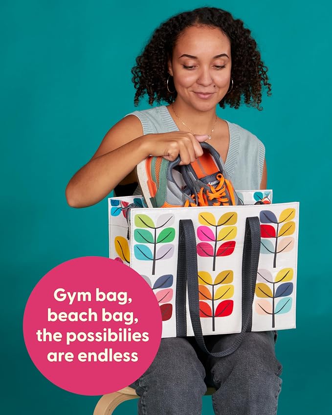 Blue Q Reusable Shoulder Tote Bag – Carry Everywhere Bag with a Hefty Zipper, Durable, Fun Design, 95% Recycled Material - Image 5