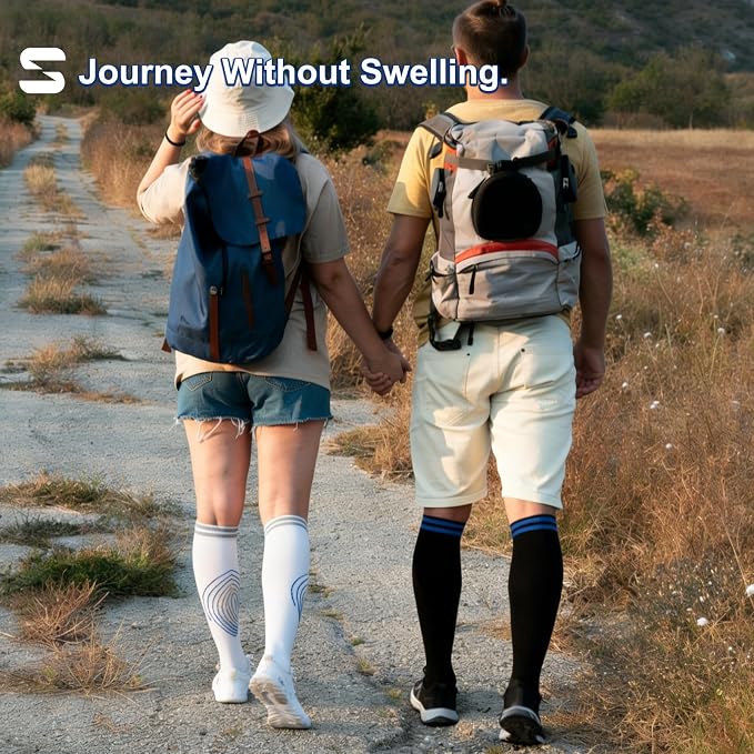 Sooverki Compression Socks for Women and Men Circulation (3/4 Pairs) is Best Support for Running Athletic Cycling Hiking - Image 2