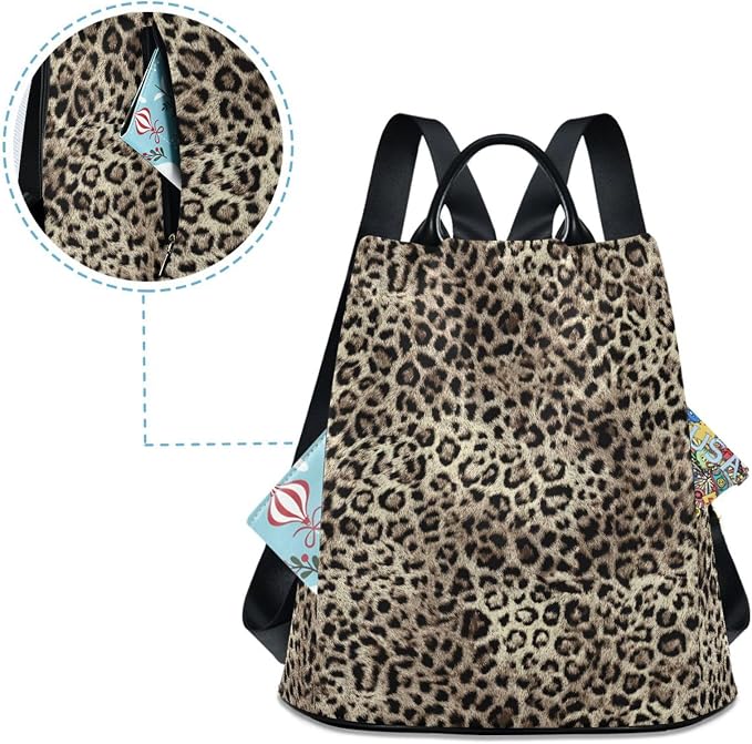 ALAZA Leopard Print Cheetah Animal Backpack Purse for Women Anti Theft Fashion Back Pack Shoulder Bag - Image 4