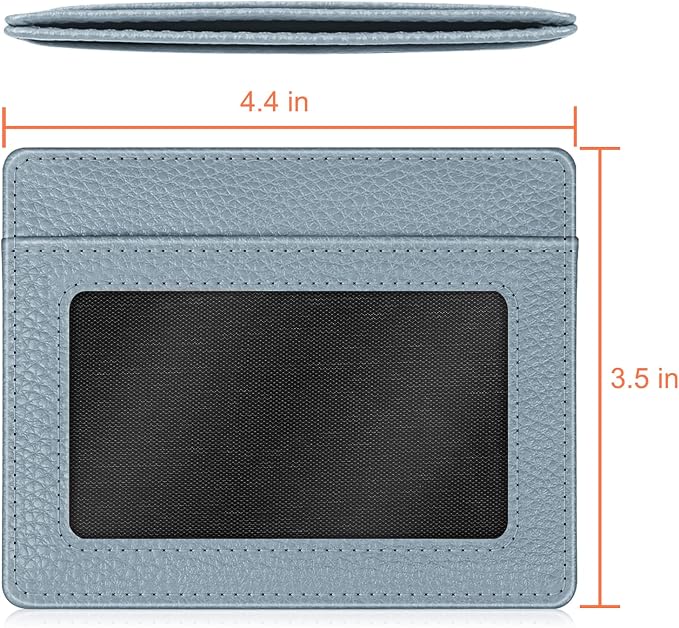 FINTIE Slim Minimalist Front Pocket Wallet RFID Blocking Credit Card Holder | Card Cases with ID Window for Men Women, Ice Blue - Image 6
