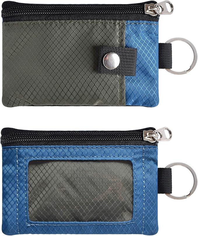 CHENSPRX Minimalist RFID Blocking Small Wallet with ID Window,WaterResistant Zip Id Case Wallet with Lanyard Keychain for Cards,Cash,Travel,Women,Men - Image 3