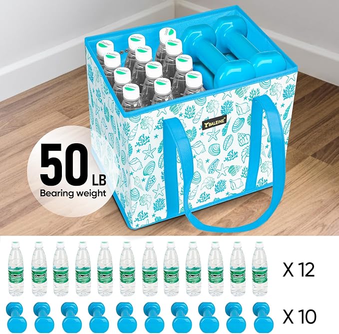 BALEINE 1PK Reusable Grocery Bags, Heavy Duty Shopping Tote Bag | 12'' Long Handles, Reinforced Bottom Keeps Upright, Fold Flat Storage, Water-Resistant Shopping Bag, Multiple Color Options - Image 5