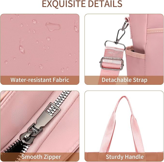 Corduroy Tote Bag for Women Crossbody Bags Lightweight Handbags Shoulder Bag with Zipper Pockets for Work Shopping - Image 6